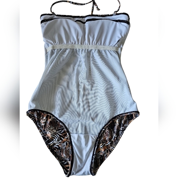PHAX one piece Swimsute removable straps Tummy control zibra-tiger print M/34 - Picture 7 of 10